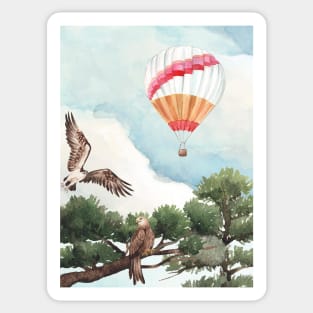 Balloon and birds in nature Sticker